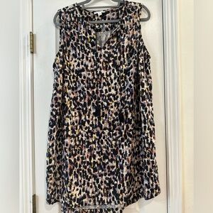 Beachlunchlounge multicolor anstract print sleeveless dress sz 1X